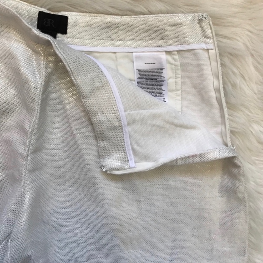 Br Withe And Silver Metallic Shorts - image 5